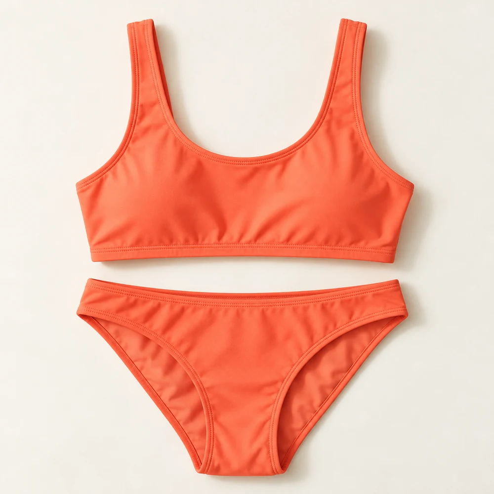 Coral Sport Bikini Set — Coral, included pieces