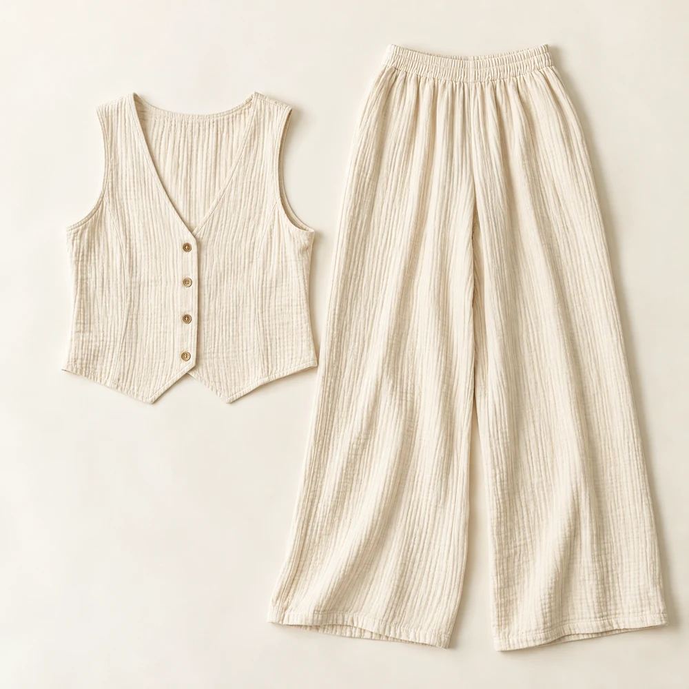 Coastline Cotton Beach Set — Cream, included pieces