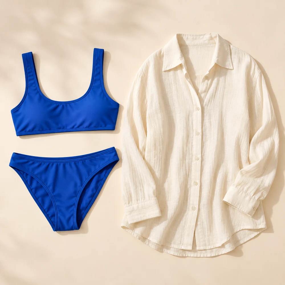 Blue Horizon Three-Piece Set — Ocean / Cream, included pieces