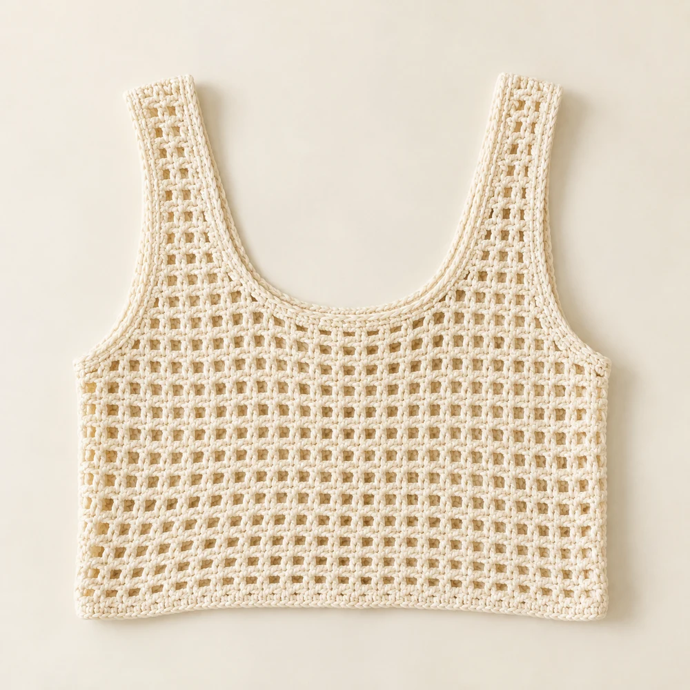 Shoreline Crochet Tank — Cream, included pieces